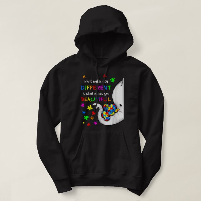 Veste À Capuche Ce qui vous rend différents éléphant maman Autisme (Design devant)