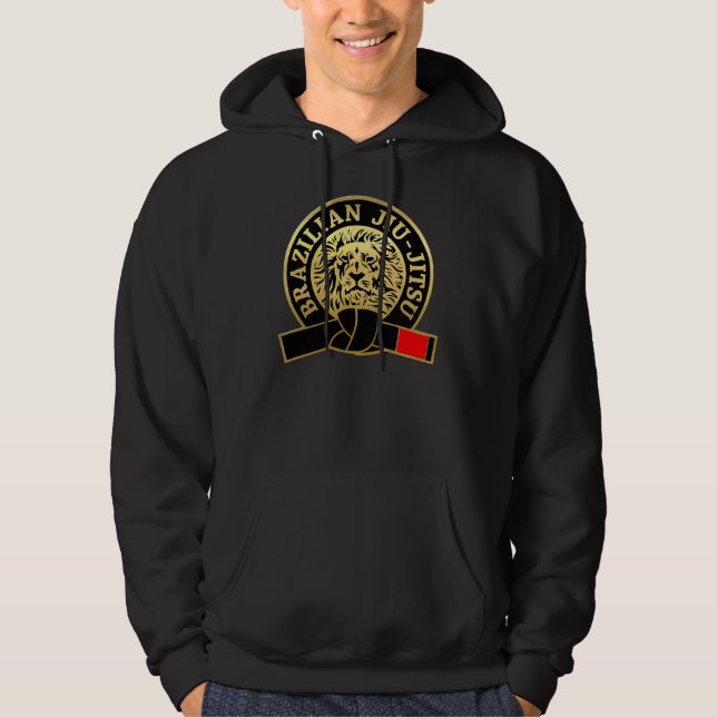 Veste À Capuche Ceinture noire brésilienne Jiu-Jitsu plaquée or (Devant)