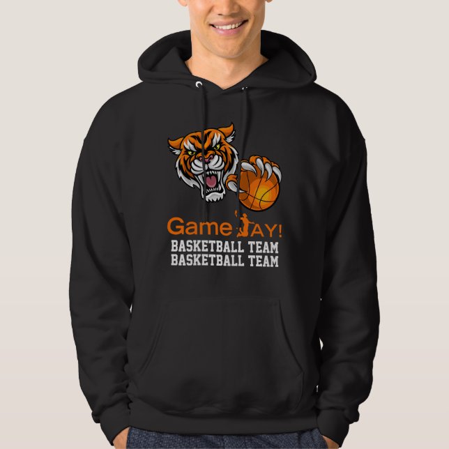 Veste À Capuche C'Est La Saison De Basketball Jeu Sur Tiger (Devant)