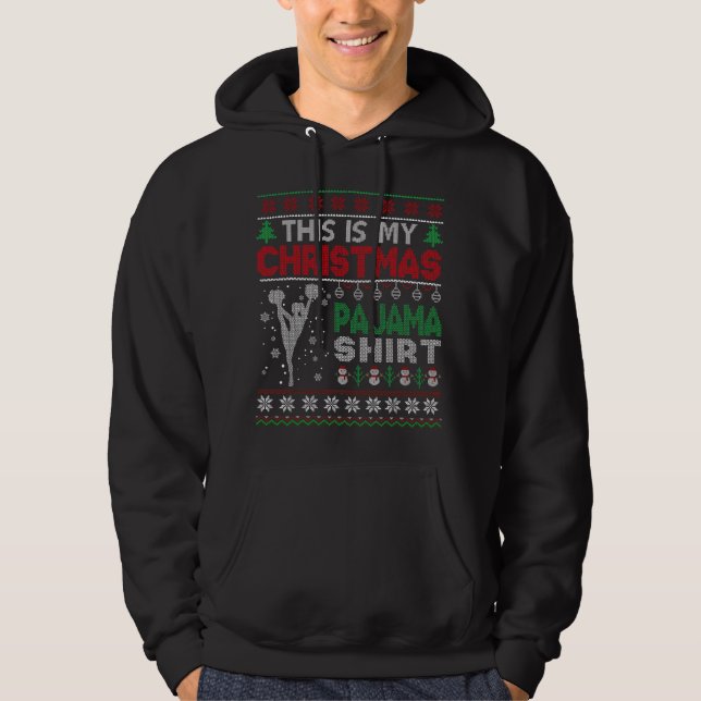 Veste À Capuche C'est mon pull de Noël cheerleading Pyjama démodé (Devant)