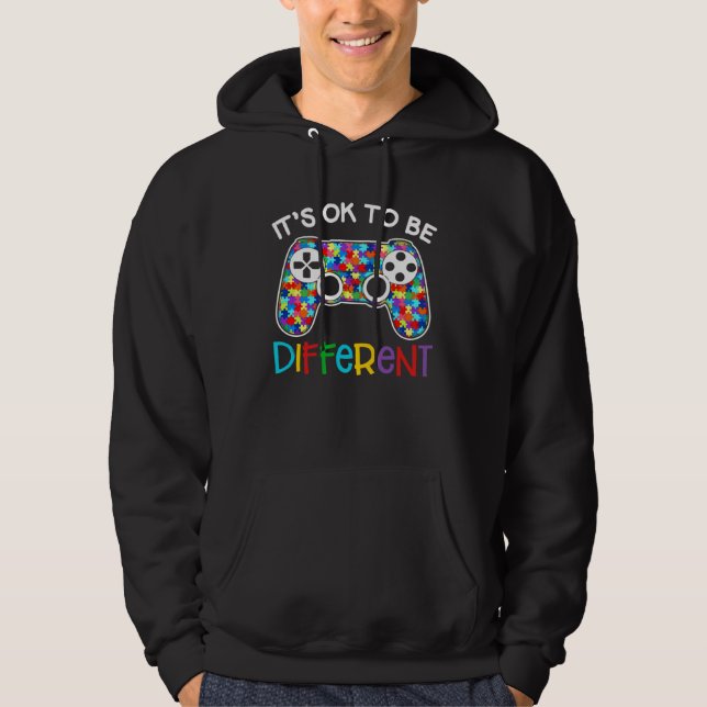Veste À Capuche C'est Ok Pour Être Différent Manette De Jeux Autis (Devant)