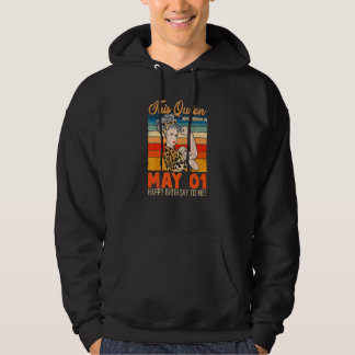 Veste À Capuche Cette Reine Est Née En Mai 01 Joyeux Anniversaire 