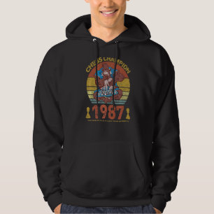 Veste À Capuche Champion d'échecs 1987 Pas mon Elo C'est mon année
