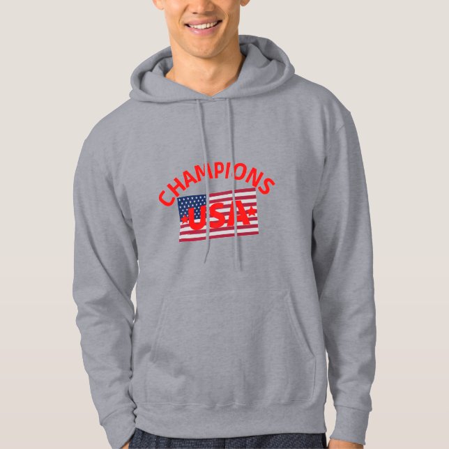 Veste À Capuche Champions originaux USA drapeau vrai tee - shirt c (Devant)