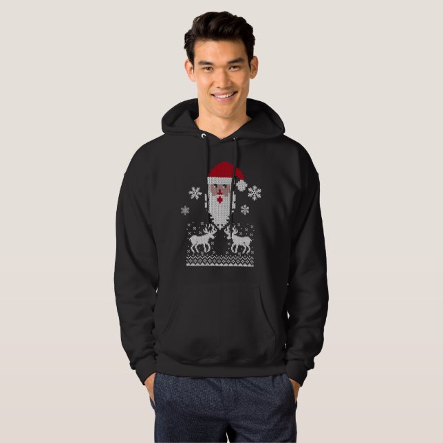 Veste À Capuche chandail de noël Père Noël (Devant entier)