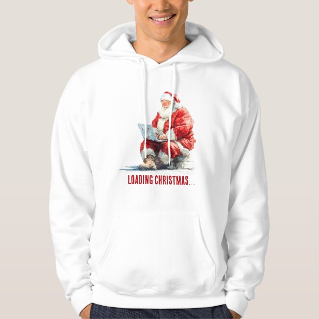 Veste À Capuche Chargement Noël amusant Père Noël Design (Devant)