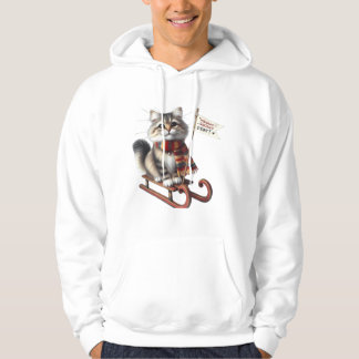 Veste À Capuche ​Charming Kitten on Sled: "Meowy Snowy Day!