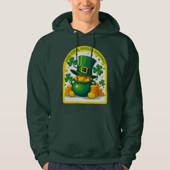 Veste À Capuche Chasing Luck Catching Cash St Patrick’s  -camiseta (Devant)