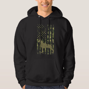 Veste À Capuche Chasse vintage Chien Camouflage Us Drapeau Doberma
