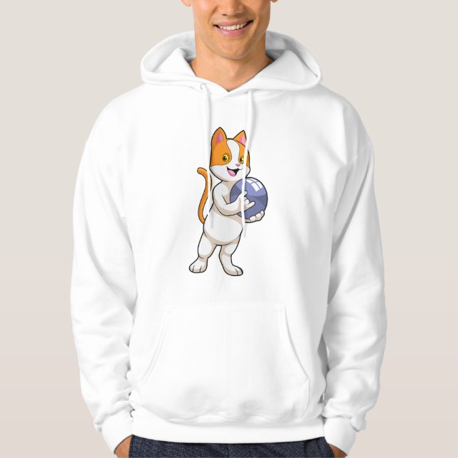 Veste À Capuche Chat à Bowling avec balle de Bowling (Devant)