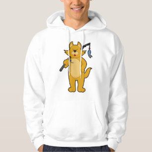 Veste À Capuche Chat à la pêche avec la baguette de pêche et le po
