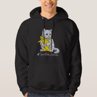 Veste À Capuche Chat au ruban jaune du Mois de sensibilisation à l