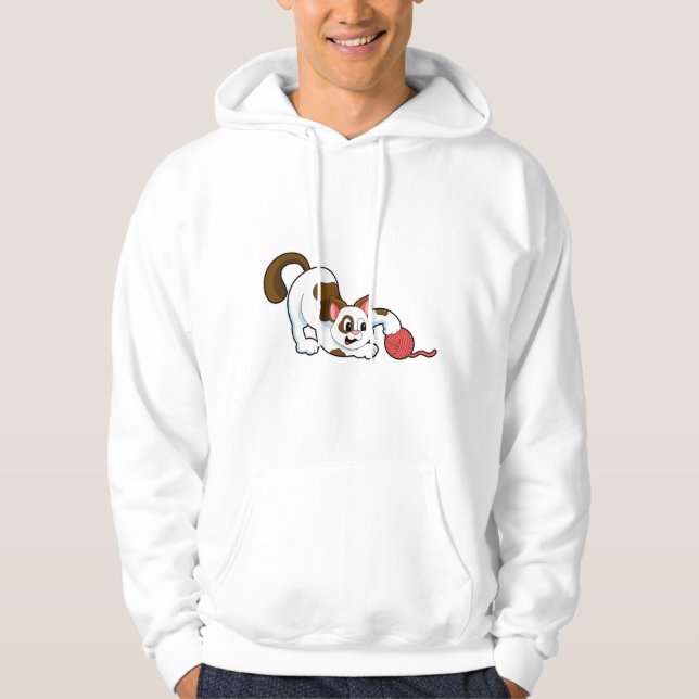 Veste À Capuche Chat avec balle de laine (Devant)