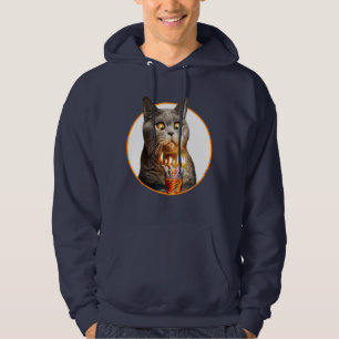 Veste À Capuche Chat avec verre d'anniversaire