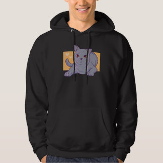 Veste À Capuche Chat britannique avec un regard mignon et des cœur