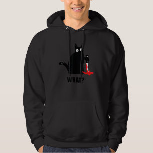 Veste À Capuche Chat Ce Ca Noir, Chat Murderie Avec Couteau