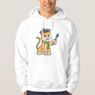 Veste À Capuche Chat comme Peintre avec pinceau et écusson