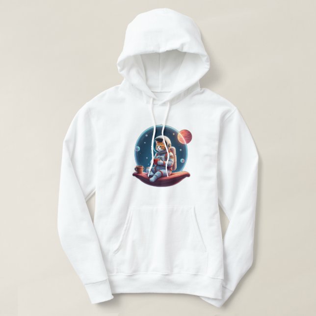 Veste À Capuche chat de l'espace (Design devant)