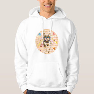 Veste À Capuche Chat de l'espace aux yeux laser, Art de pizza gala