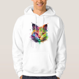 Veste À Capuche Chat d'encre de néon mignon
