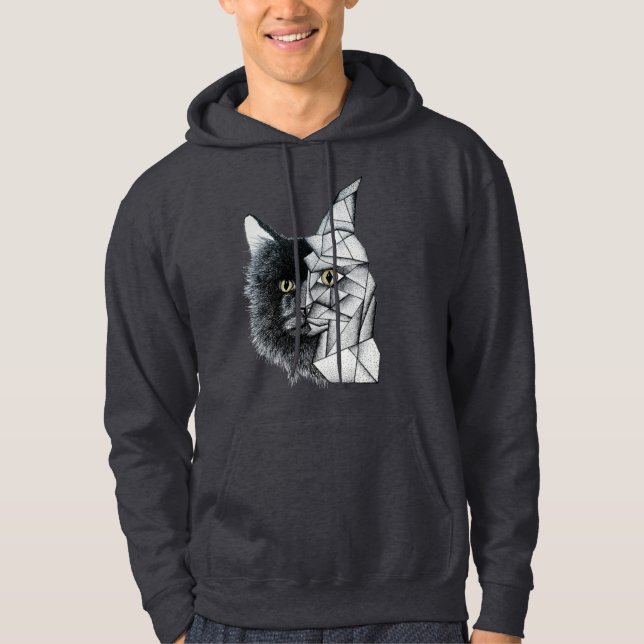 Veste À Capuche Chat géométrique (Devant)
