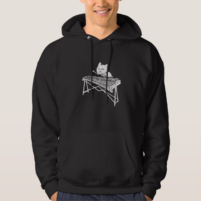 Veste À Capuche Chat Jouer Xylophone Percussion musique Instrumen (Devant)