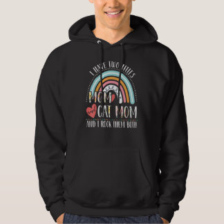 Veste À Capuche Chat Maman Arc-en-ciel Fête des mères J'ai deux ti