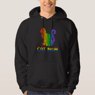 Veste À Capuche Chat Maman Colorée Arc-en-ciel Lgbt Pride Chat Mam