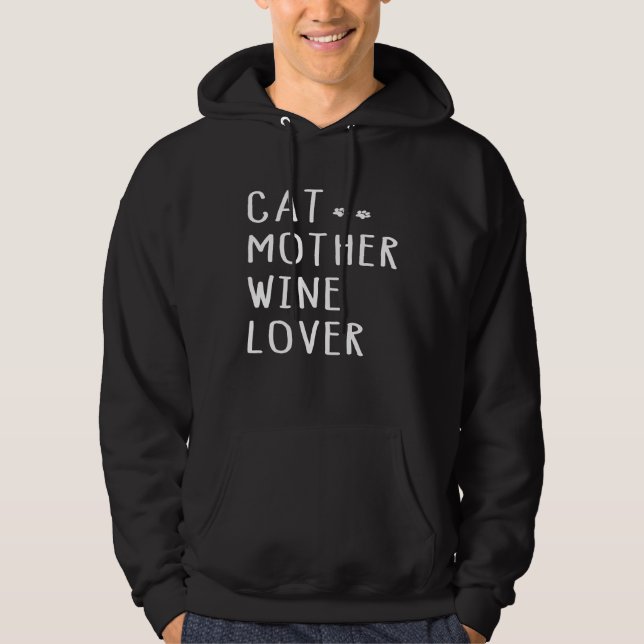Veste À Capuche Chat Mère Vin Lover (Devant)