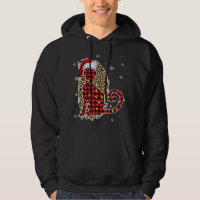 Chat Noël Leopard Buffalo Plaid Red Santa Chapeau