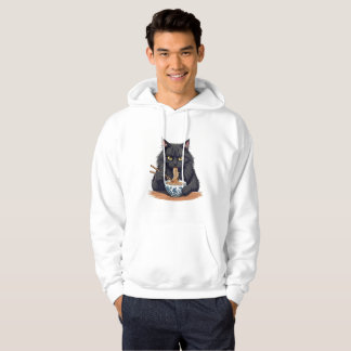 Veste À Capuche Chat noir mangeant des nouilles – Chat Ramen drôle