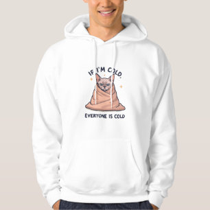 Veste À Capuche Chat Sphynx Grincheux Art Cartoonique Humour Froid