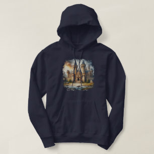 Veste À Capuche Château médiéval au coucher du soleil avec ciel at