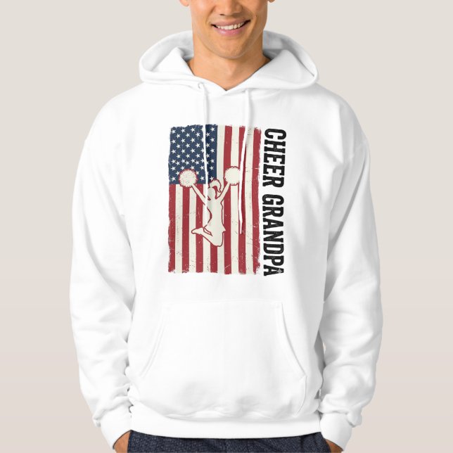 Veste À Capuche Cheer Grandpa Patriotic Vintage Flag Shirt Design_ (Devant)