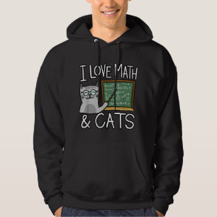 Veste À Capuche Chemise Amoureux des chats, J'Aime Les Maths Et Ch