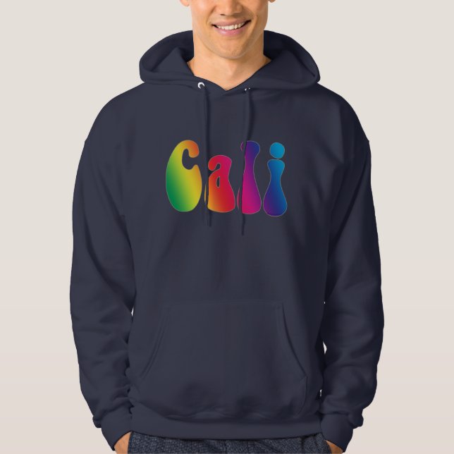 Veste À Capuche Chemise Cali Cravate-Dye California Rainbow Logo (Devant)