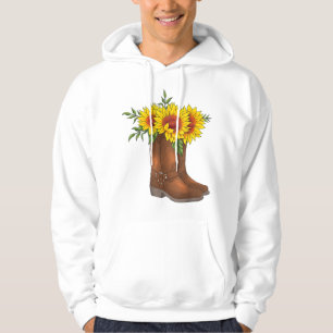 Veste À Capuche Chemise Cowgirl Sunflower Bottes Rodéo Pays Mous