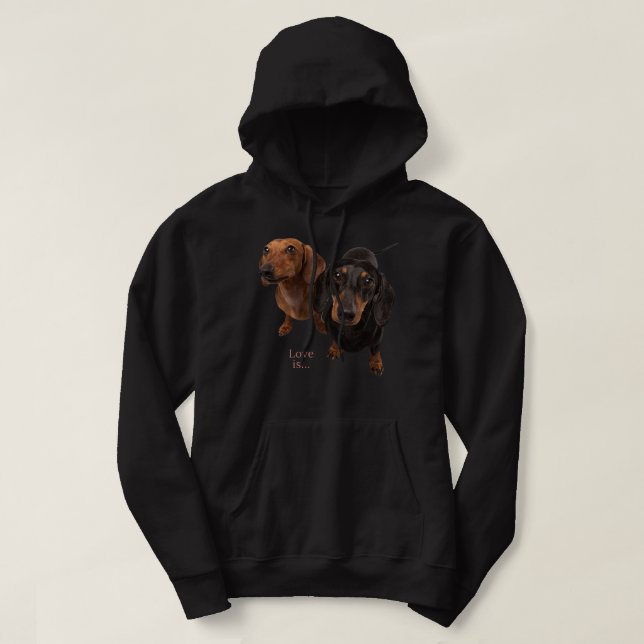 Veste À Capuche Chemise Dachshund Weiner Chien Maman Papa Aime Dox (Design devant)
