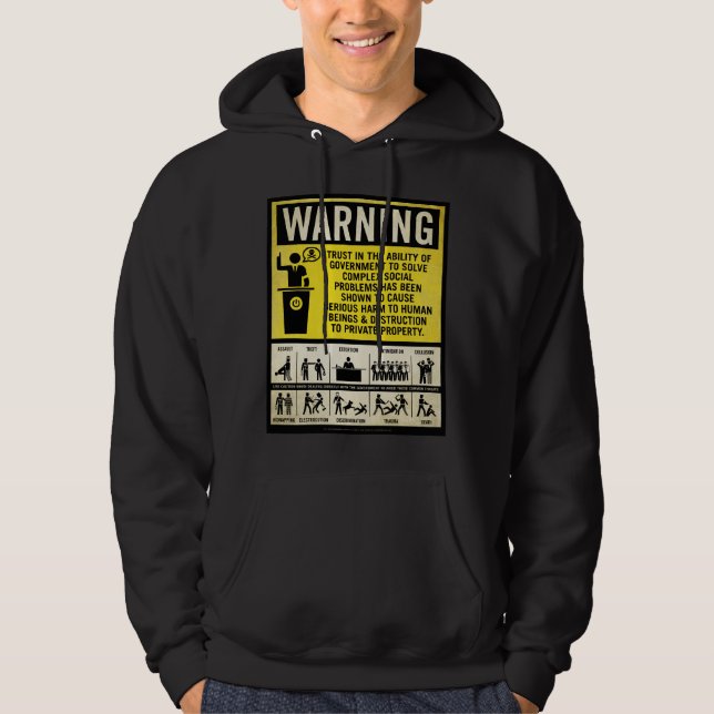 Veste À Capuche Chemise d'avertissement de gouvernement (Devant)