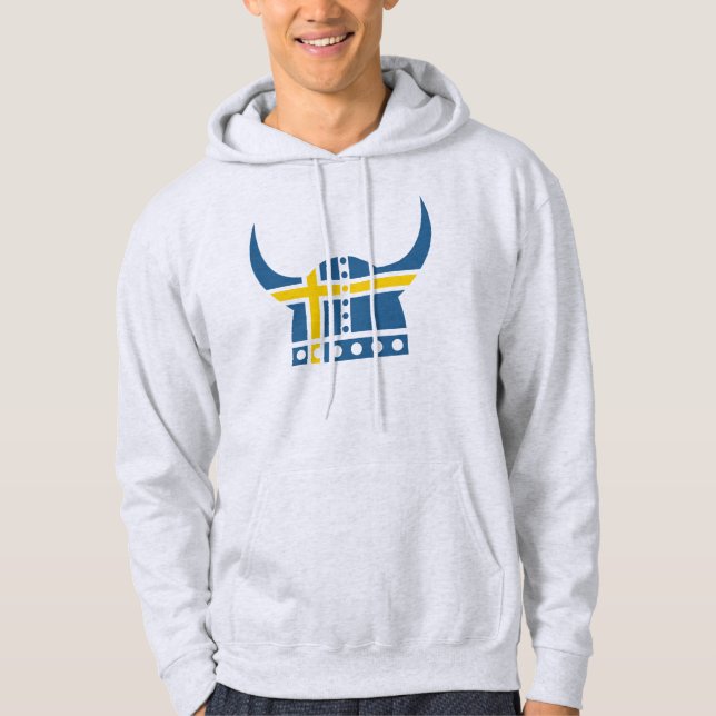 Veste À Capuche Chemise de casque de Viking de Suédois (Devant)