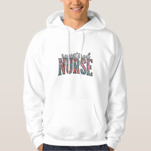 Veste À Capuche Chemise de typographie florale vintage d'infirmièr