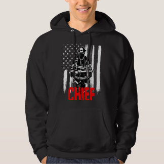 Veste À Capuche Chemise du pompier en chef - pompier avec drapeau