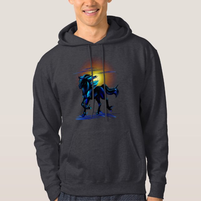 Veste À Capuche Chemise noire de cheval (Devant)
