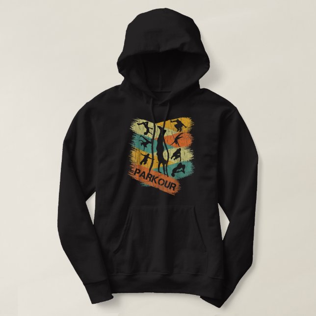 Veste À Capuche Chemise Parkour Rétro pour Garçons Silhouette Vint (Design devant)