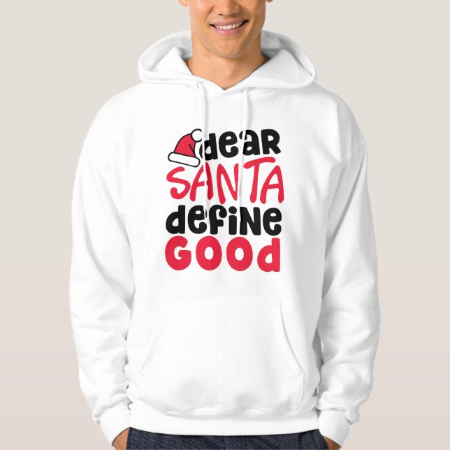 Veste À Capuche Cher Père Noël Définir bon Noël drôle (Devant)