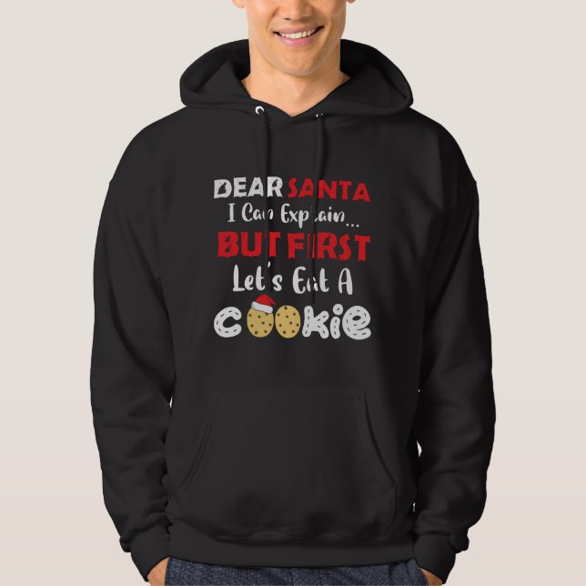 Veste À Capuche Cher Père Noël Mange Un Cookie Funny Christmas Coo (Devant)