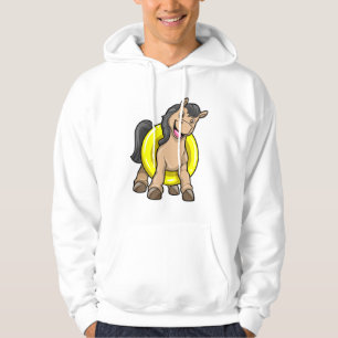 Veste À Capuche Cheval à la plage avec anneau de natation