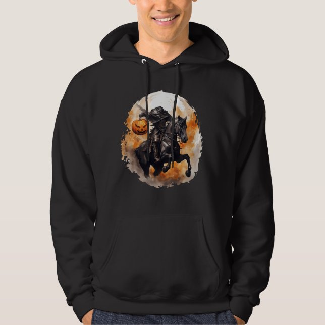 Veste À Capuche Cheval sans tête avec tête Citrouille (Devant)