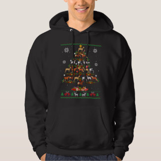 Veste À Capuche Cheval sapin de Noël Doux moche Cheval Amant Fami