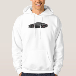 Veste À Capuche Chevrolet Corvette C8 Illustration Noir
